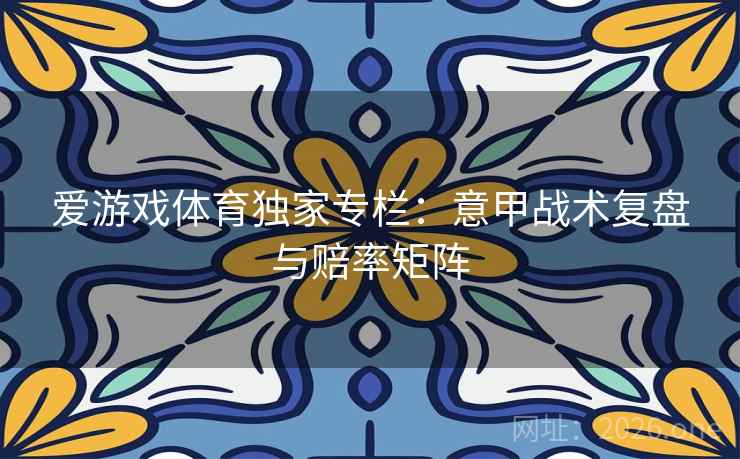 爱游戏体育独家专栏：意甲战术复盘与赔率矩阵  第2张